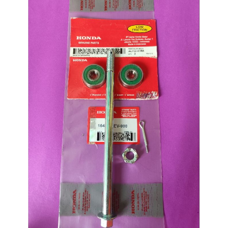 Paket komplit 2aitem as roda depan+ bearing roda 6201 AHM  Honda Supra x lama Supra fit lama origina