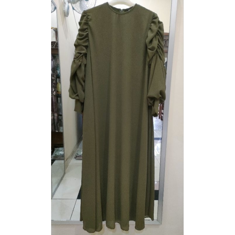 GAMIS syar'i ALBONY set Khimar segiempat LD 114 cm