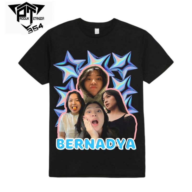 KAOS BAJU BERNADYA RIBKA - TSHIRTS OVERSIZE PENYANYI INDONESIA - Hitam PRIA WANITA DEWASA 24s