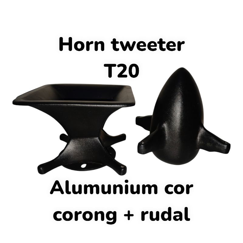 HORN TWEETER CORONG + RUDAL ( PHASEPLUG )  BOX T 20 UNTUK SPEAKER 8/10 IN ALUMUNIUM COR/DIRAL