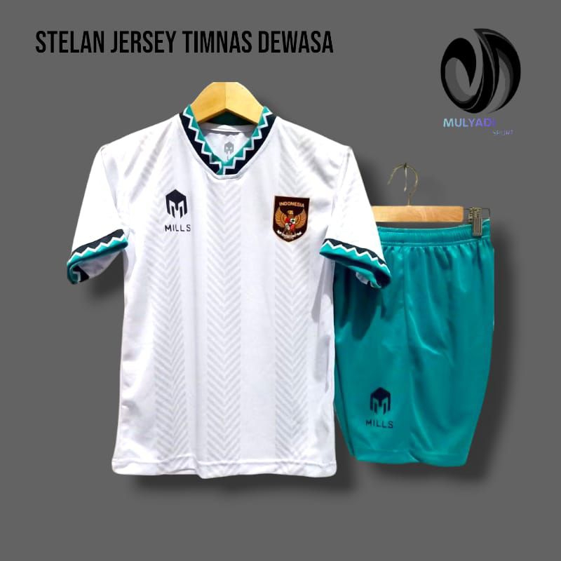 Stelan Jersey Timnas Dewasa Mils Bisa Custom Nama Nomor Punggung