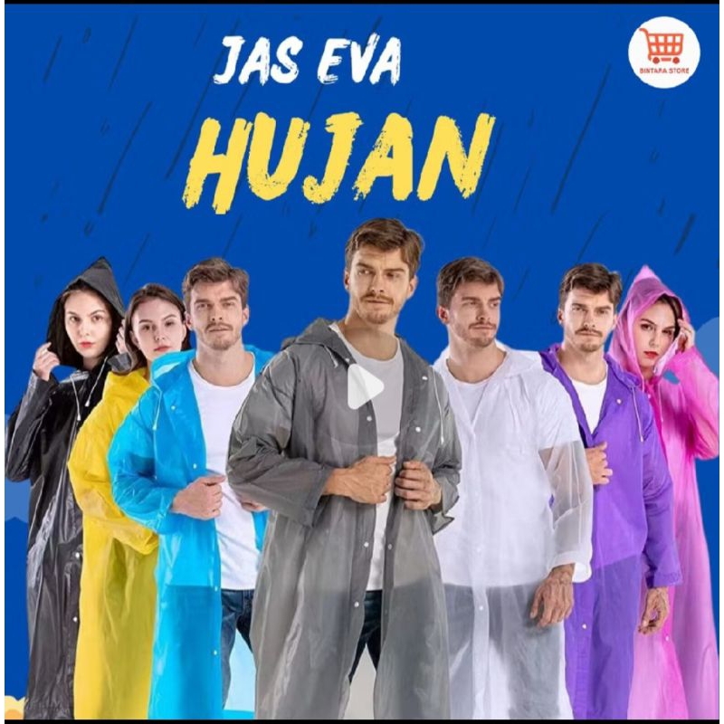 Jas Eva Hujan Masker Warna-warni