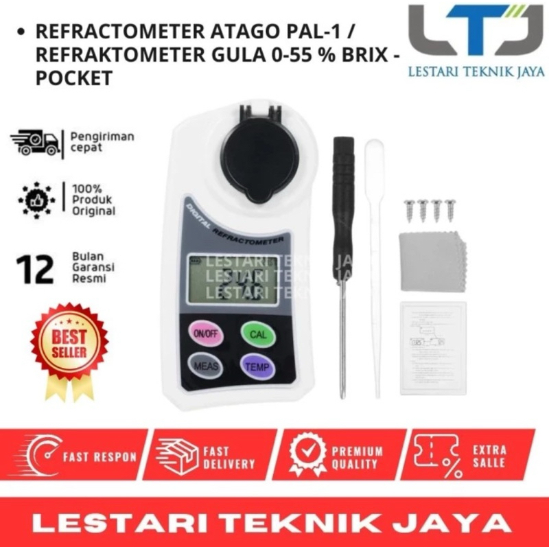 Refractometer Atago PAL-1 / Refraktometer Gula 0-55 % Brix - Pocket