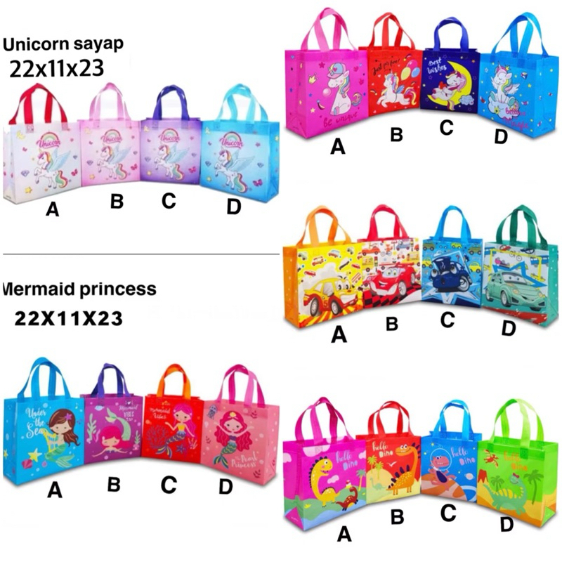 

Tas Souvenir Anak Goodie Bag Motif Ulang Tahun Birthday Acara Kartun Premium Bingkisan Kantong Snack