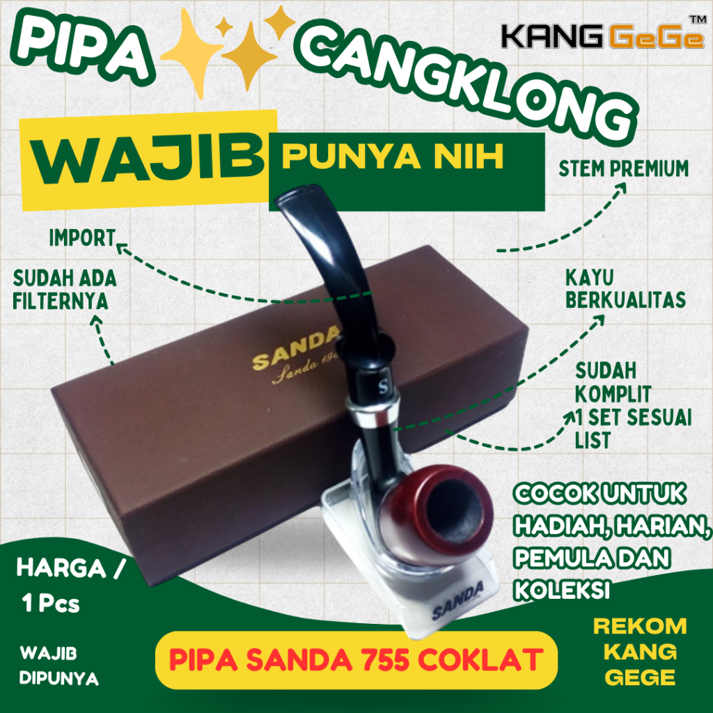 Full Set Pipa Cangklong Kayu Sanda SD 755 Untuk Koleksi Hadiah dan Hobi - Kayu Coklat / Corak Kayu