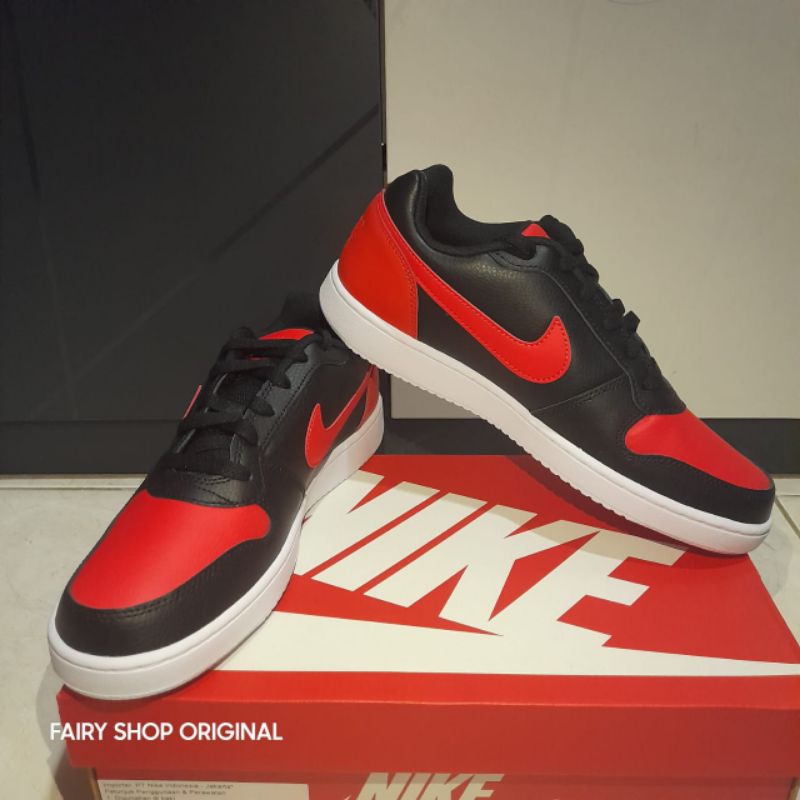 SEPATU NIKE EBERNON LOW BLACK/HABANERO RED ORIGINAL BNIB