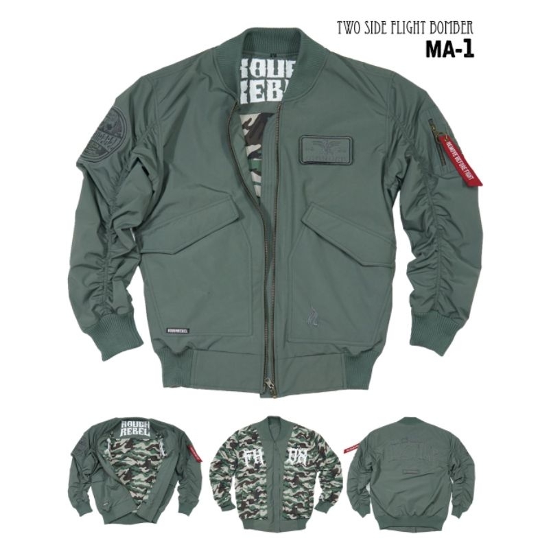 ROUGHREBEL 2025 - MA 1 FLIGHT BOMBER JACKET TWO SIDE