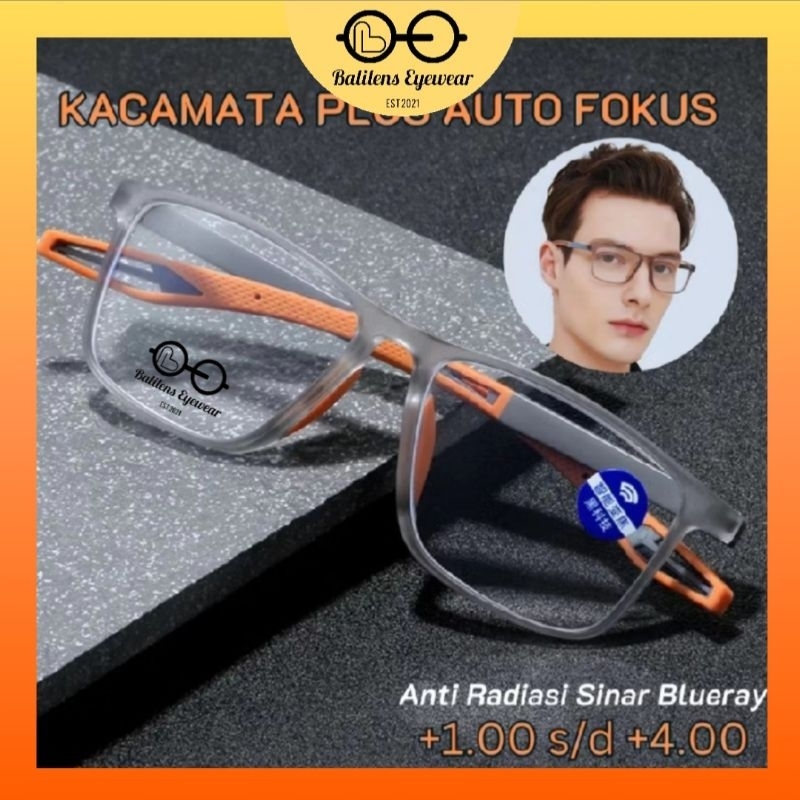 BaliLens Kacamata Baca Auto Focus Sporty TR90 Lentur Tahan Patah