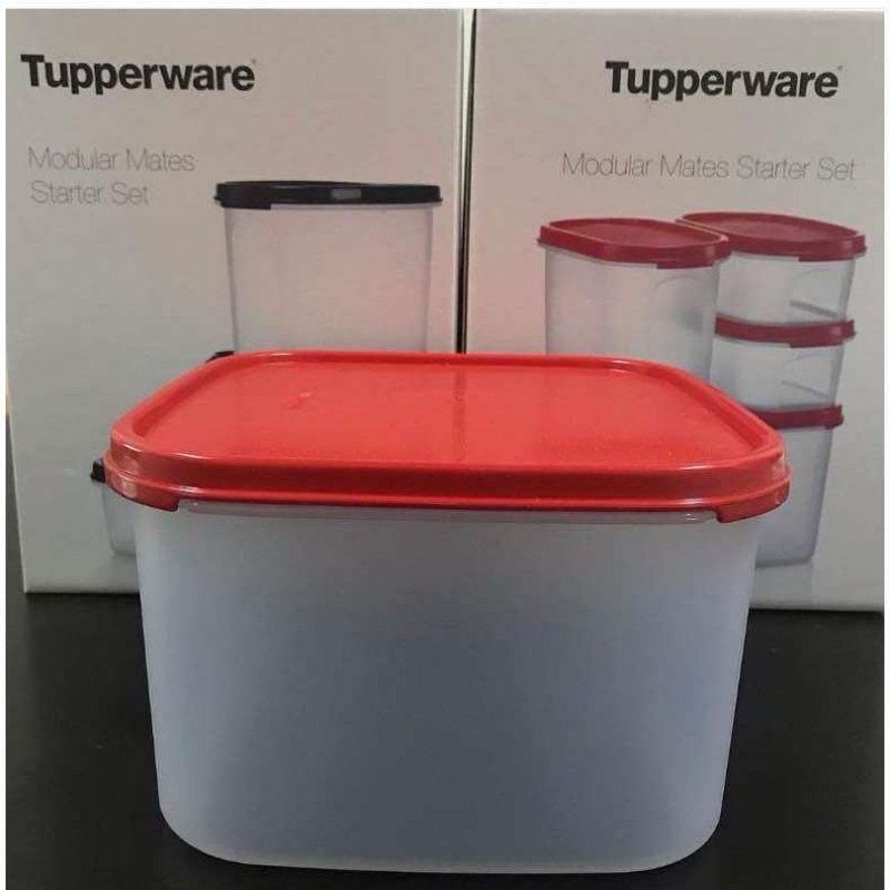 preloved toples tupperware original second tutup baru mm square 2,4L