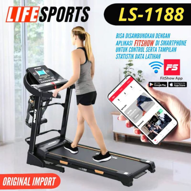 Treadmill Life sports LS-1188 alat fitness treadmill best seller