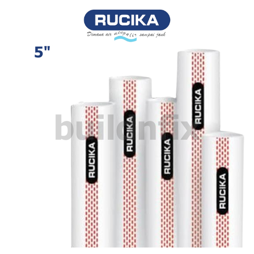 Pipa PVC Rucika 5 D Panjang 4 meter Ukuran 5 inch
