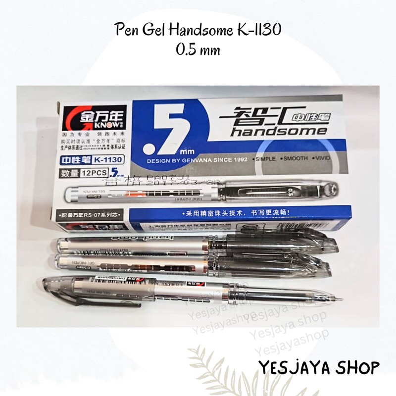 

{12 pcs} Pen Gel Handsome K-1130 0.5mm / Pulpen Gel Murah / Pen Gel 0.5mm / Pulpen gel grosir