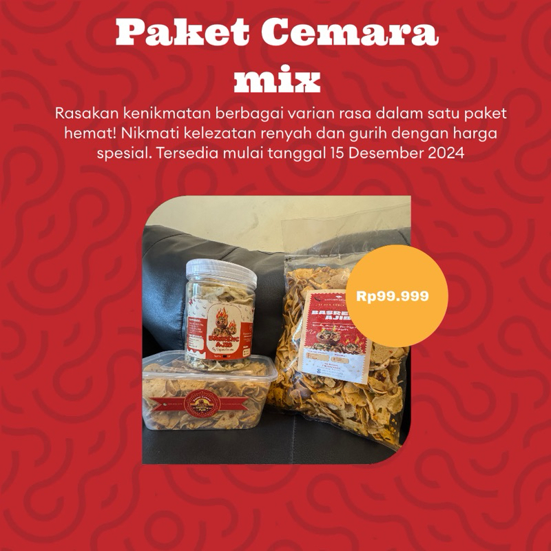 

Paket Cemara Mix varian | Original | Chilioil | Extra | Gurih | Nagih