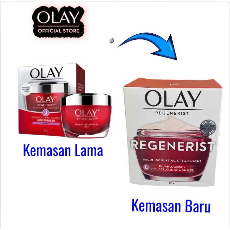 OLAY Regenerist Anti Aging Micro-Sculpting Cream Night 50gr / Krim Malam