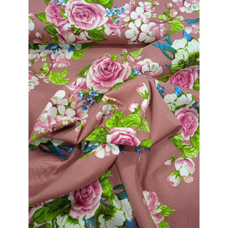 KAIN KATUN JEPANG PREMIUM GARMENT MOTIF BUNGA MAWAR