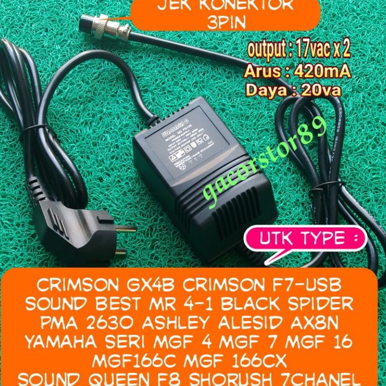 TRENTERBARU adaptor mixer 3 pin lubang untuk merk YAMAHA SERI MG SERIES BETAVO black spider PMX8M PM