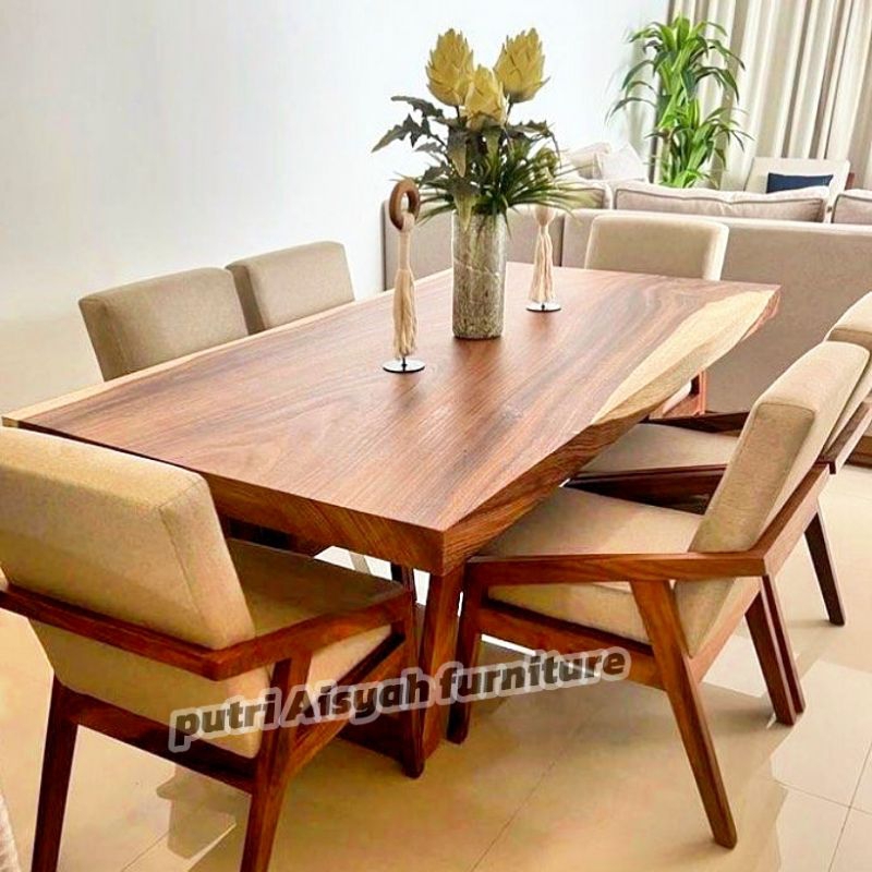MEJA MAKAN KURSI 6 MODERN, SET MEJA MAKAN MEWAH