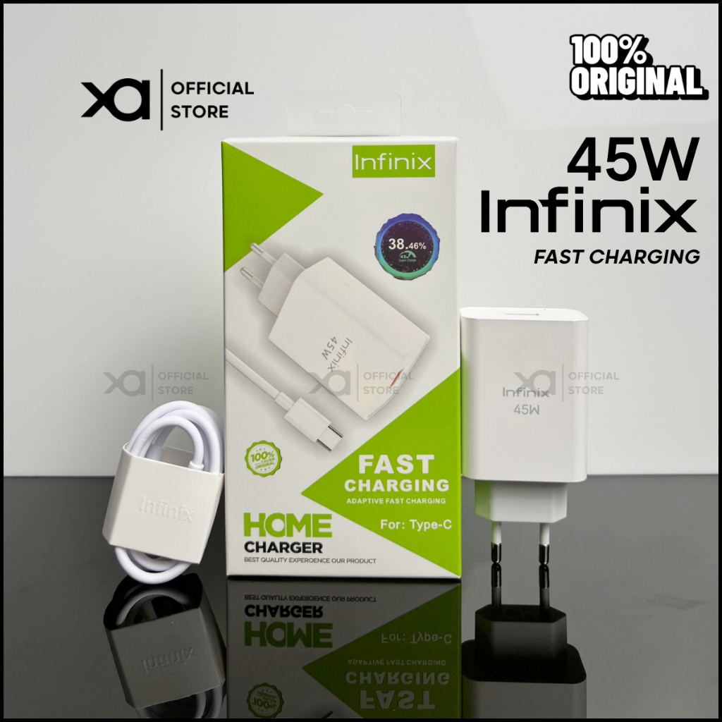 Charger Infinix 45W Fast Charging Type C Charger 45 Watt Infinix
