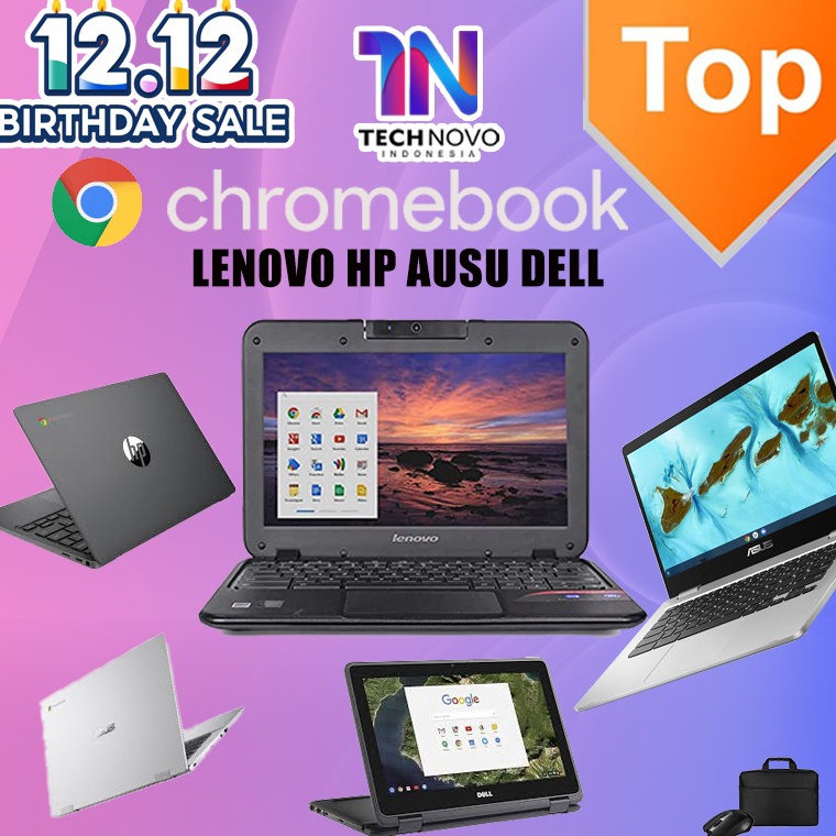 Top Sale Laptop Chromebook LENOVO N21 Celeron335 mulus slim Ram 4G SSD 32GB Netbook MurahBergaransi 