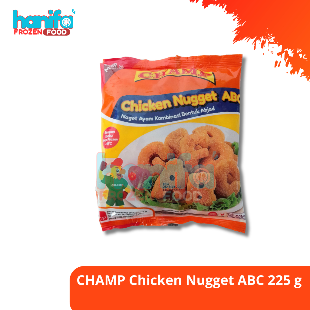 

CHAMP Chicken Nugget ABC Naget Ayam 225 gram Enak Sehat dan Bergizi