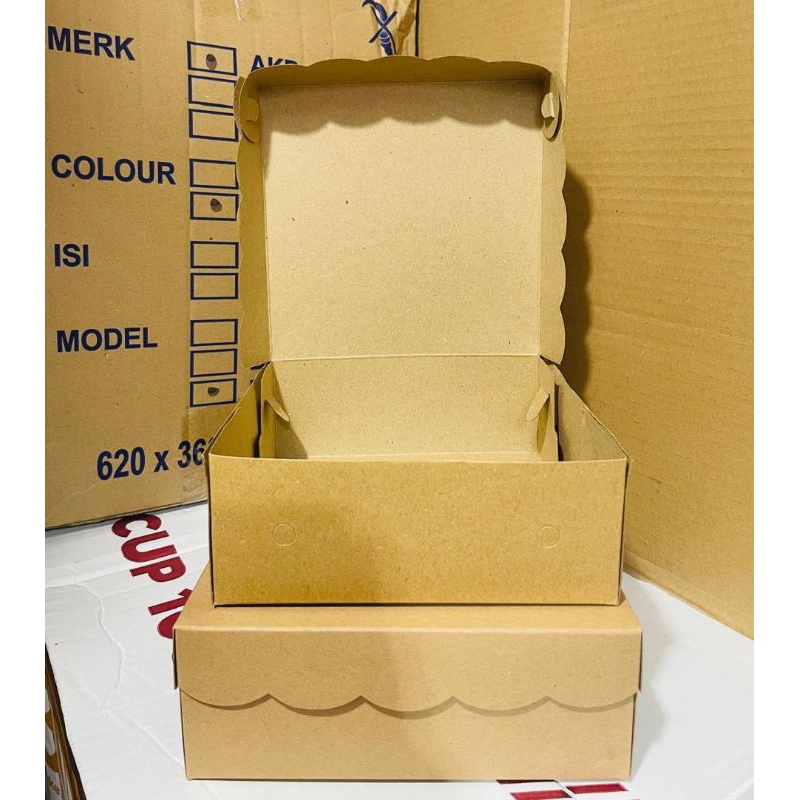 25pcs Kardus Nasi Kraft Tebal Warna Coklat 18x18 20x20/Kotak Nasi Box Coklat/Dus Kraft/Dus Nasi/Kota