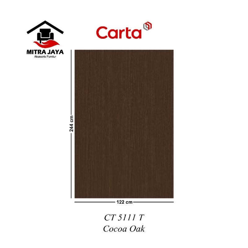 HPL Carta CT 5111 T Carta HPL Cocoa Oak CT5111T CARTA Hpl Pelapis Kayu Tipe Ct5111t Cocoa Oak