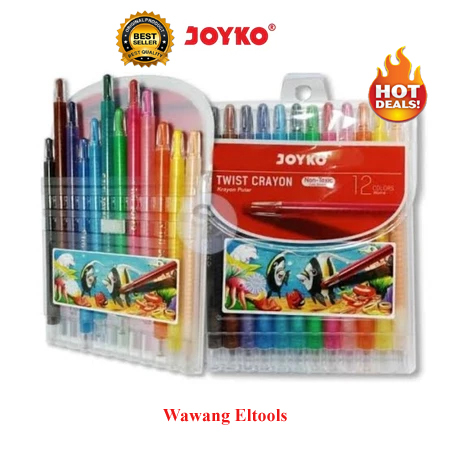 

[1 Set] Krayon Putar / Twist Crayon Joyko 12 Warna PANJANG/ MINI OriginaL