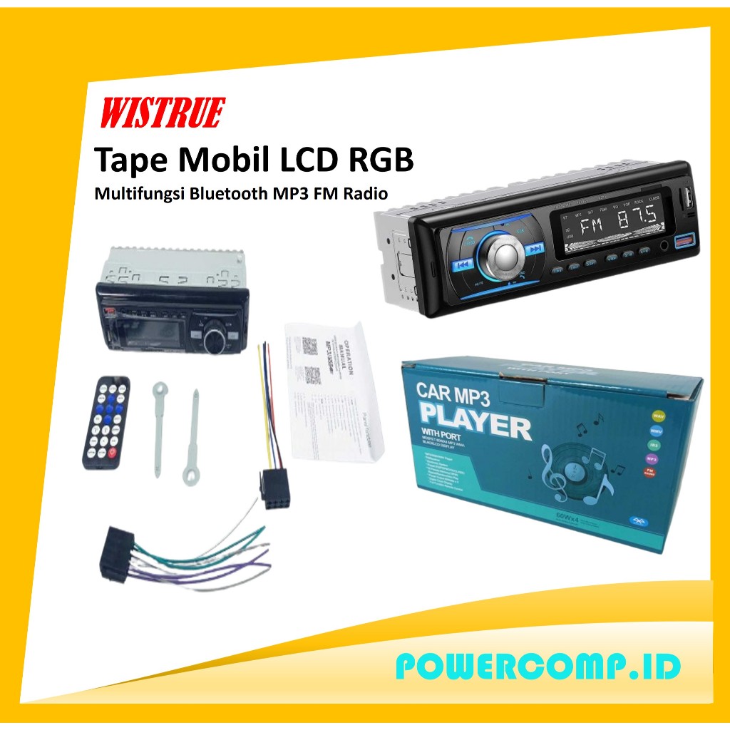 Tipe Mobil Bluetooth Wistrue 2219 Tape Mobil Audio MP3 Player LCD RGB Bluetooth 5.0 Wireless 60W - T