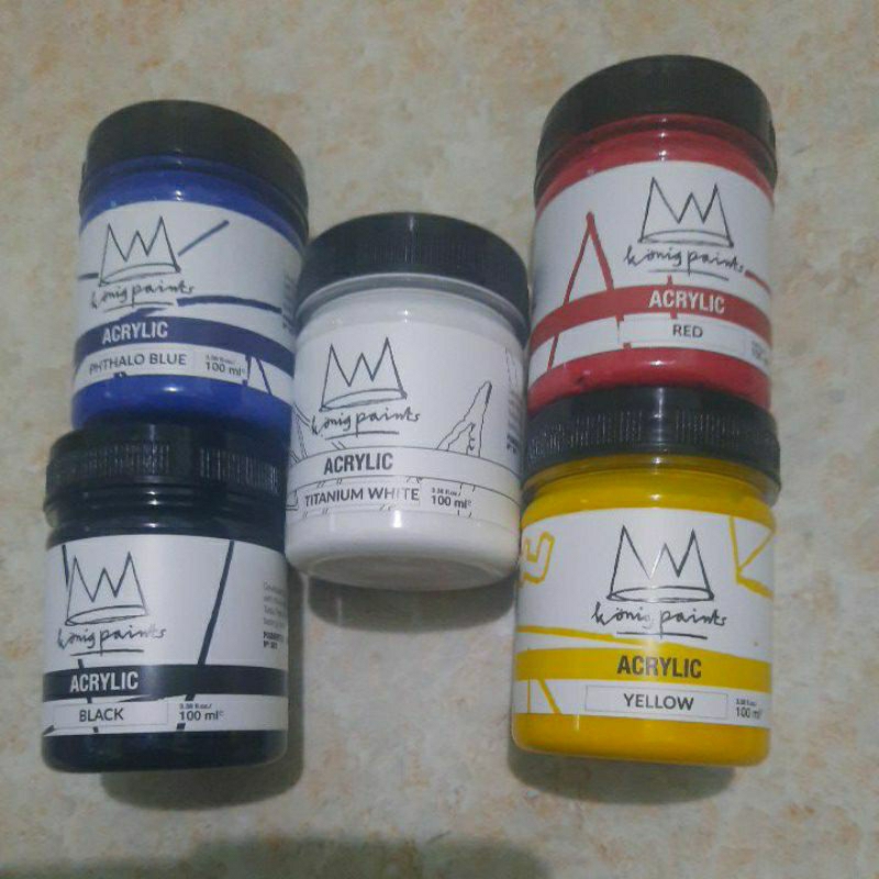 

Cat Acrylic Konig Paint (Merah, Kuning, Biru, Hitam, Putih)