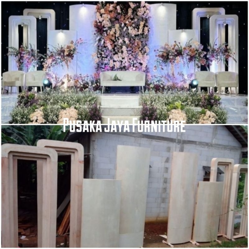 Backdrop Dekorasi Pelaminan Triplek