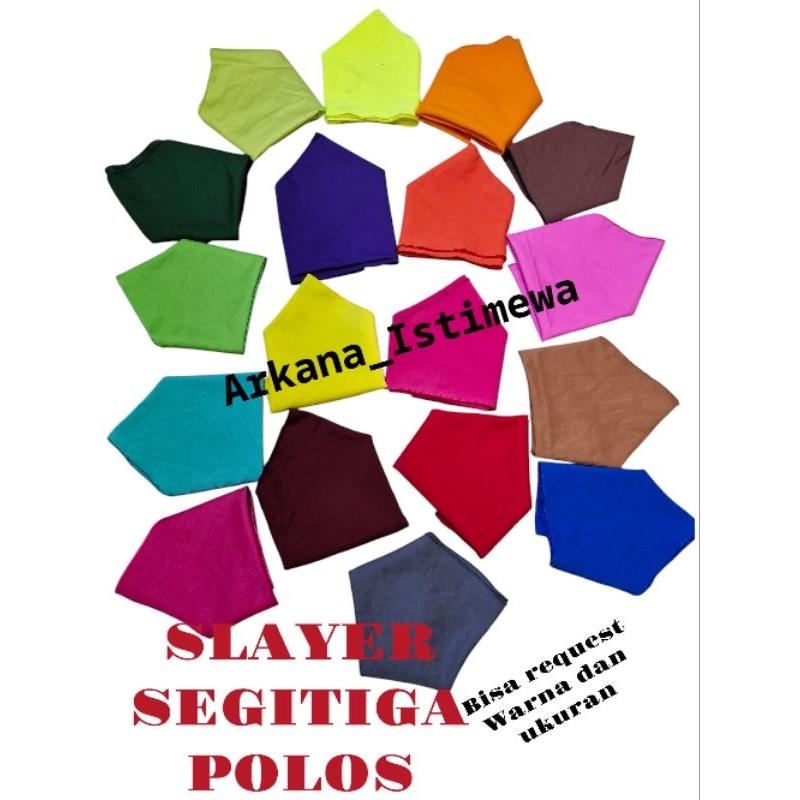 Slayer polos segitiga/syal scrarf iket leher/slayer polos ospek/slayer manasik haji umroh