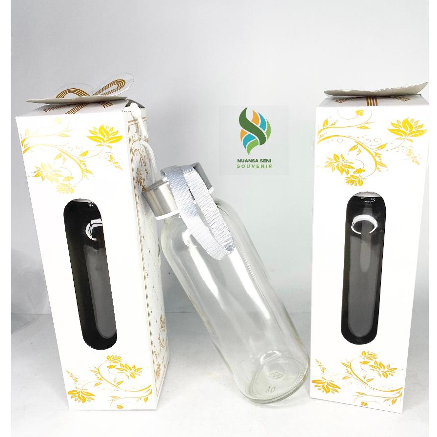 Souvenir Pernikahan Botol Tumbler Minum 300ml Termos Kaca Beling Mini