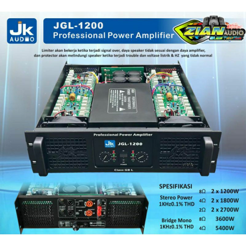 Power Amplifier JK Audio JGL-1200 original by JK coustic