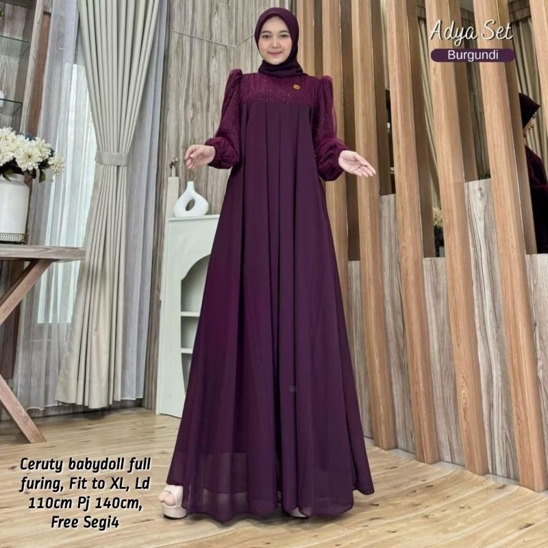Adya MAXY dress gamis wanita kekinian terbaru termurah