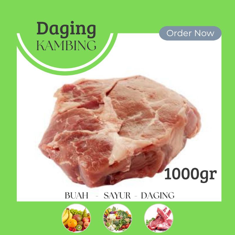 

Daging kambing murni segar tanpa tulang