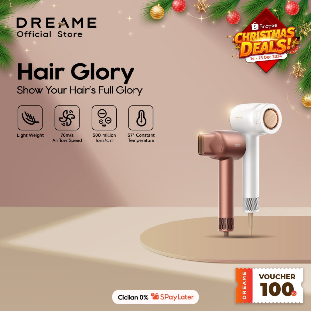 Dreame Hair Glory Hair Dryer Pengering Rambut | High-Speed 2 Mins Fast Drying | Perawatan Rambut den