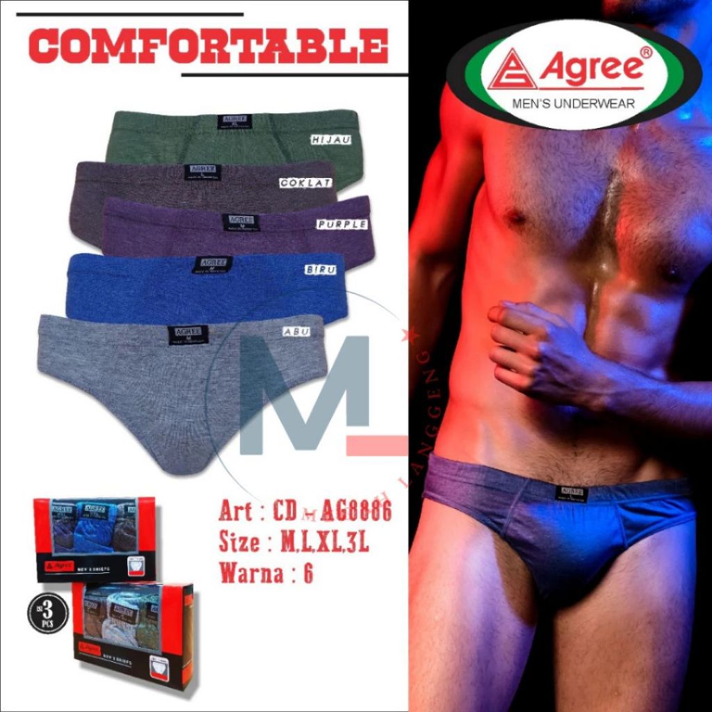 12 Pcs Celana Dalam Pria Size Anak-Remaja-Dewasa M L XL XXL AGREE - CELANA DALAM PRIA AGREE Pria