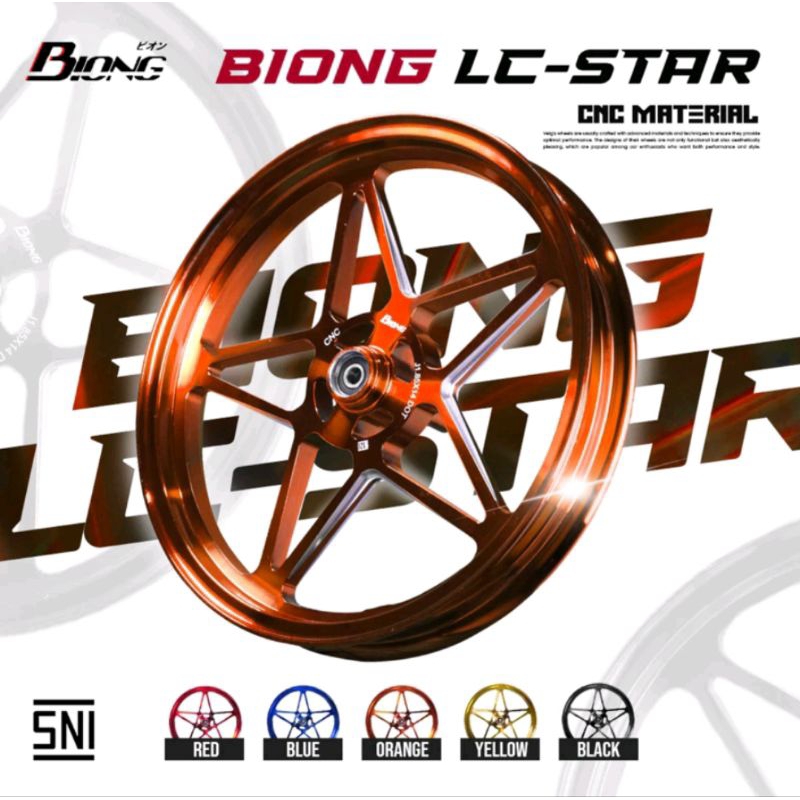 Velg Bintang Set Depan Belakang Biong Cnc SNI PNP Beat Vario110 Vario125/150 Led Vario Spacy Scoopy