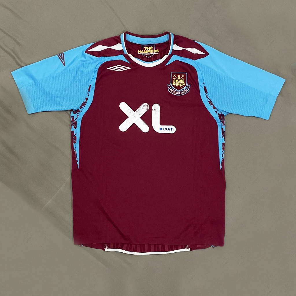 Original Umbro West Ham United Home Kit 2007 2008 Jersey Bola Vintage