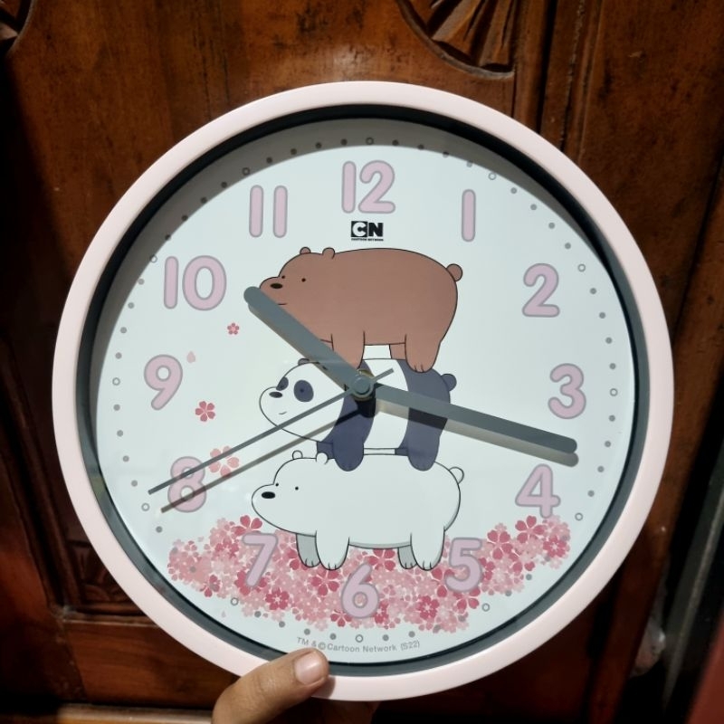 SPECIAL SALE MINISO WE BARE BEARS WALL CLOCK / JAM DINDING WBB