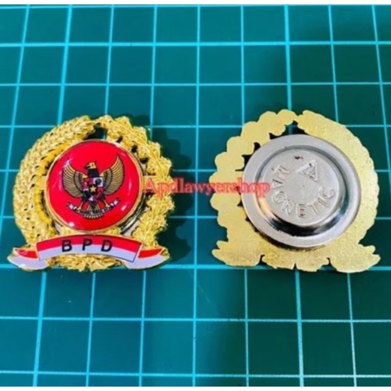 Pin Bros Pin Dada Padi Kapas Bendera Logo Garuda Merah BPD Peniti/Magnet