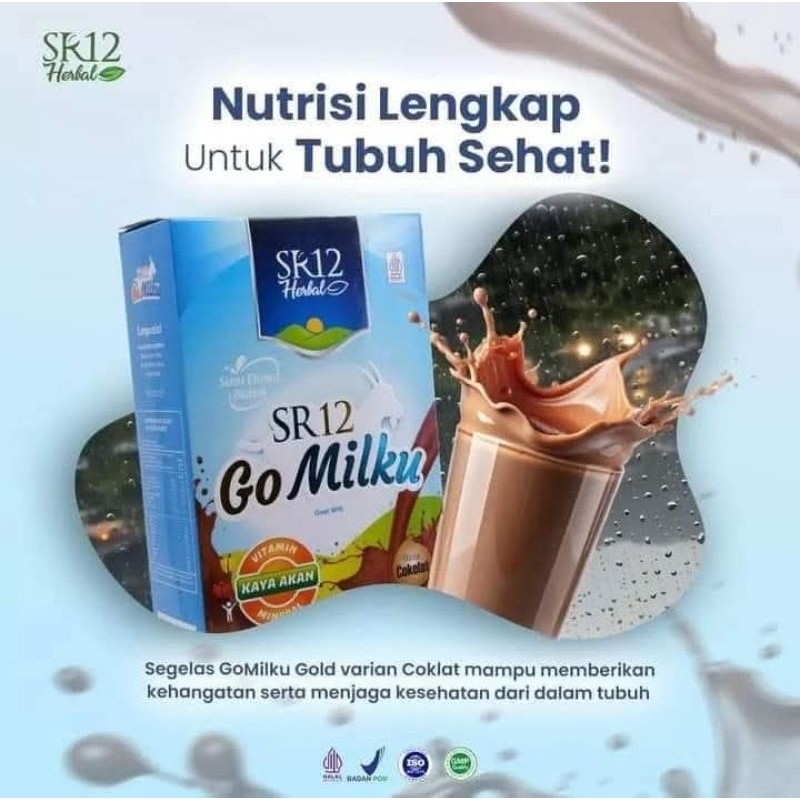 

GoMilku Coklat SR12 Susu Kambing Etawa Bubuk Herbal 600gr || 200gr || sachet 25gr