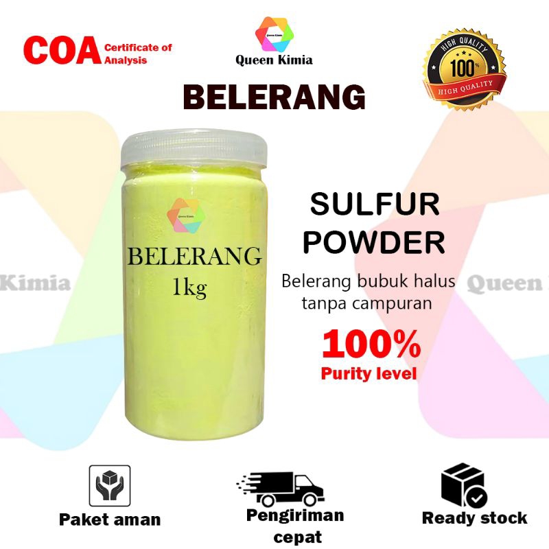 Belerang Bubuk 1kg / Powder Sulfur / Belerang Sulfur 99.8 % Murih / Belerang Murah