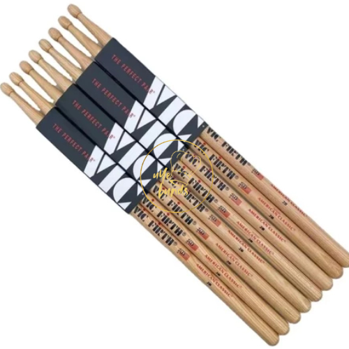 Stik Stick Vic Firth 5A 7A Aksesoris Alat Musik Dram Drum Wood Kayu Hickory 41Cm Tebal Original
