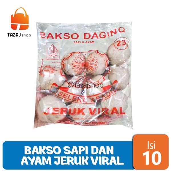 

Bakso Sapi Dan Ayam Jeruk Viral Selera Abadi 150 gr Isi 10 pcs