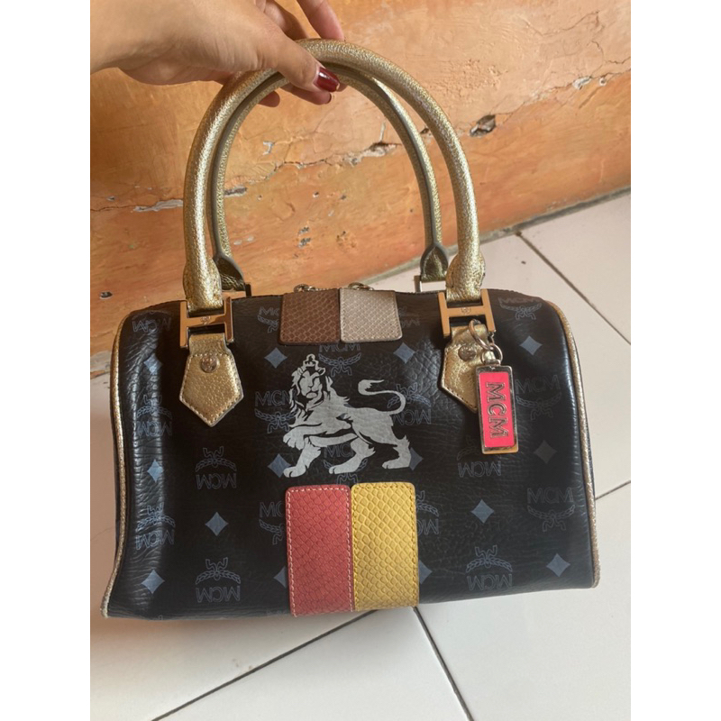 SALE MCM SPEEDY BAG BOSTON BAG MUNCHEN LION VINTAGE ORIGINAL AUTHENTIC PRELOVED SECOND BEKAS SEKEN