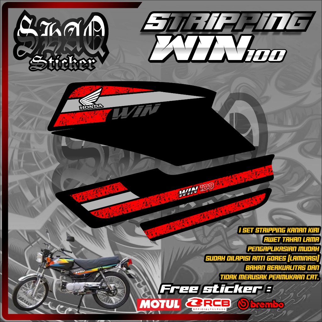 STRIPING VARIASI HONDA WIN 100 / STICKER LIST VARIASI MOTOR HONDA WIN 100