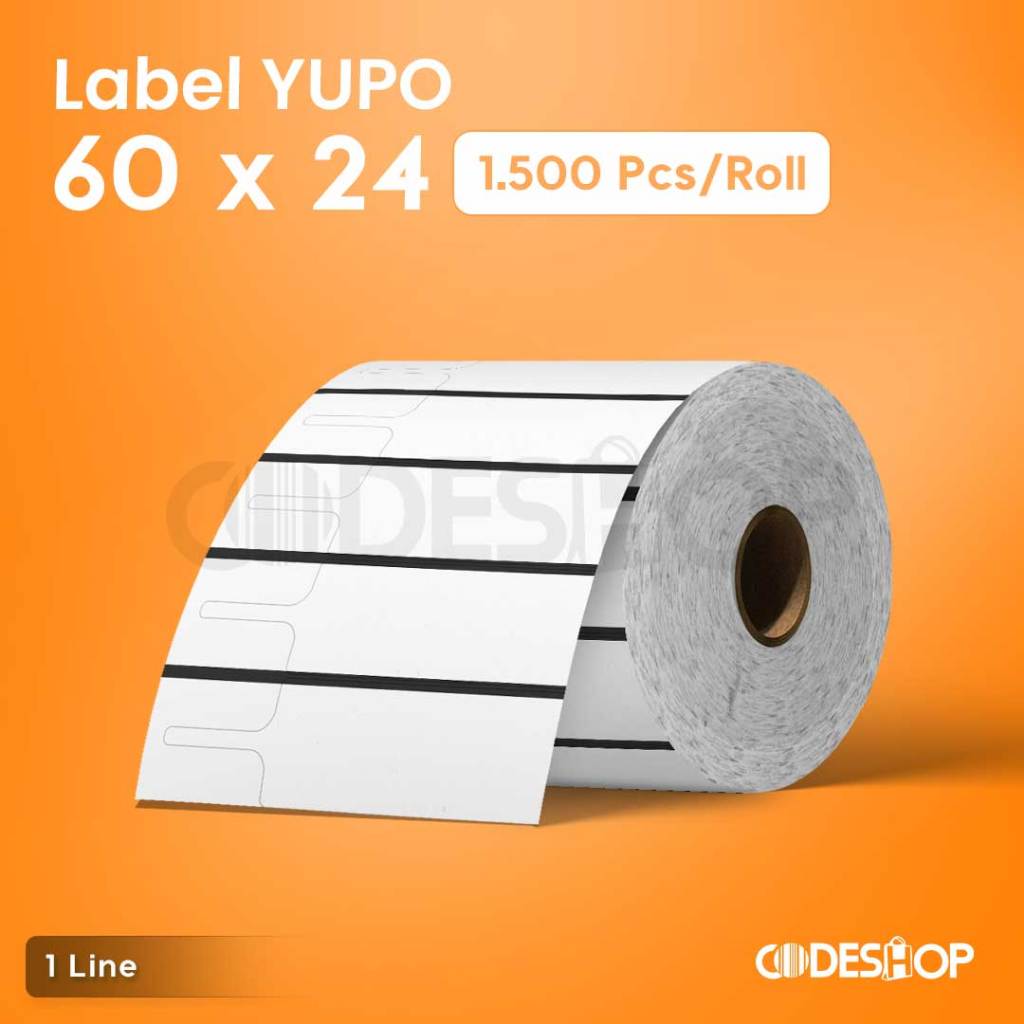 

Label Yupo 60 x 24 / 60x24 mm / 60x24mm 1 Line 1500 pcs Stiker