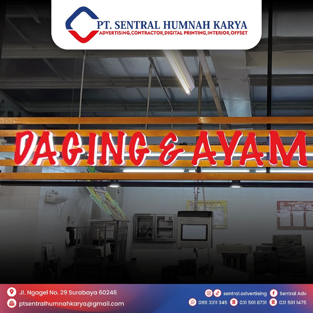 LOGO TIMBUL I HURUF TIMBUL I LETTER SIGN AKRILIK  LED LAMPU NYALA CUSTOM CETAK HURUF 3D AKRILIK LED
