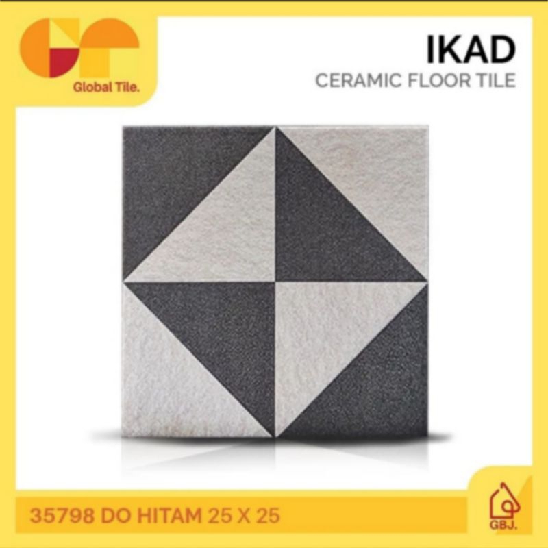 KERAMIK IKAD 25 X 25 HITAM SL37598DO / KERAMIK LANTAI KAMAR MANDI